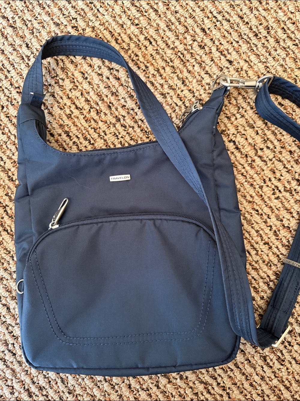 Travelon Navy Lightweight Anti-Theft Crossbody Messenger bag, new